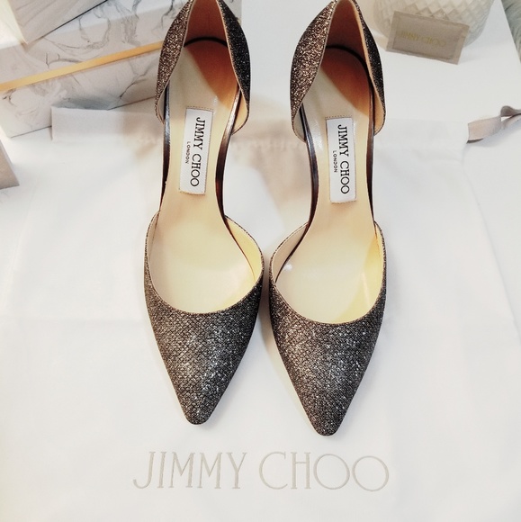 Jimmy Choo Esther 85 Lame Glitter Pump - Picture 2 of 7